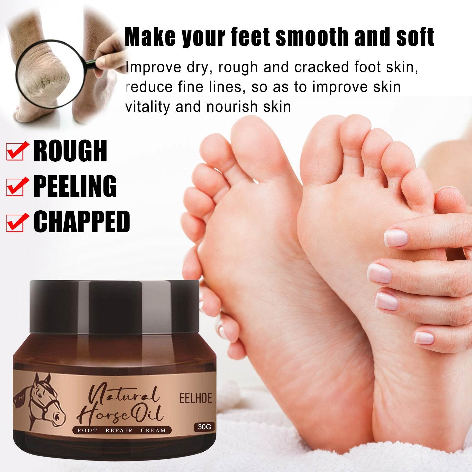 Horse Oil Foot Repair Cream For Dry And Peeling Feet - Mubimart