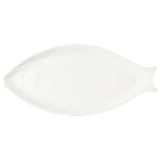Household Ceramic Fish Plate Simple White - Mubimart