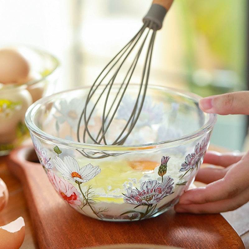 Household High Temperature Resistant Pattern Glass Bowl - Mubimart