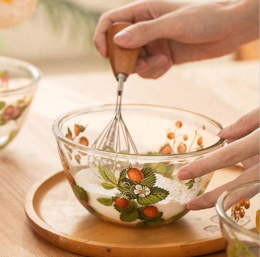 Household High Temperature Resistant Pattern Glass Bowl - Mubimart