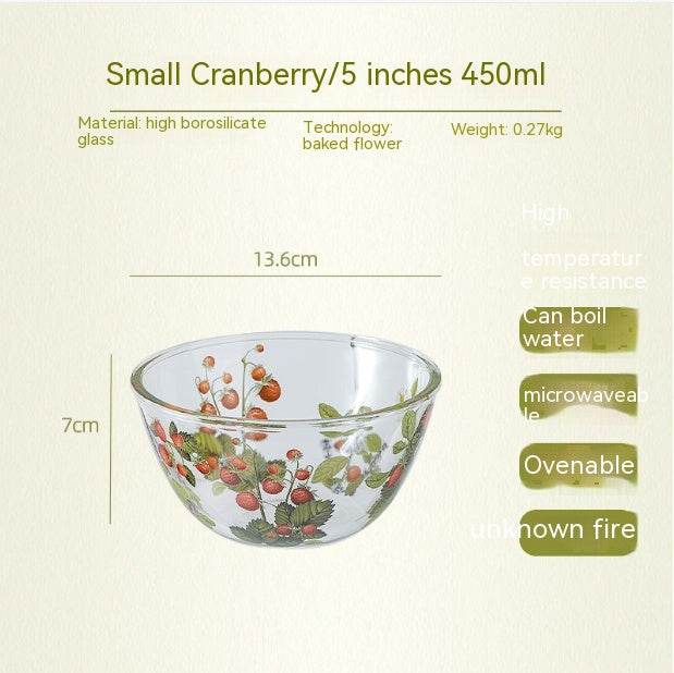 Household High Temperature Resistant Pattern Glass Bowl - Mubimart