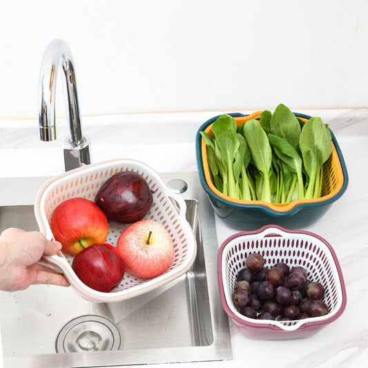 Household Kitchen Multifunctional Plastic Drain Basket - Mubimart