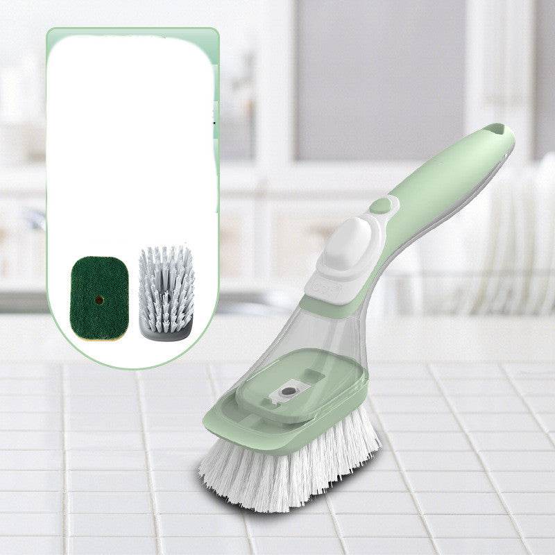 Household Long Handle Multi-function Liquid Pot Dish Brush - Mubimart