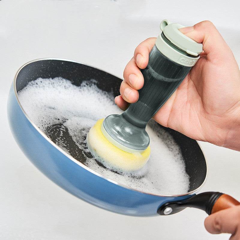 Household Long Handle Multi-function Liquid Pot Dish Brush - Mubimart