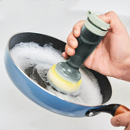 Household Long Handle Multi-function Liquid Pot Dish Brush - Mubimart