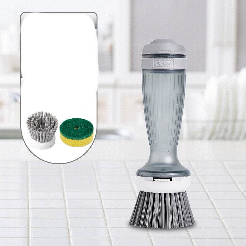 Household Long Handle Multi-function Liquid Pot Dish Brush - Mubimart