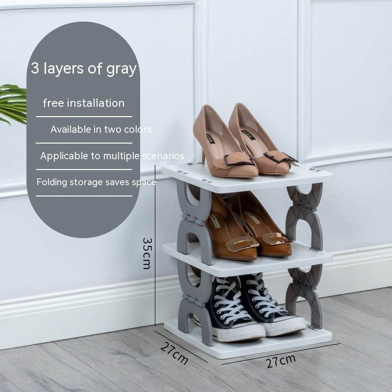 Household Simple Shoe Rack Folding Multi-layer Door - Mubimart