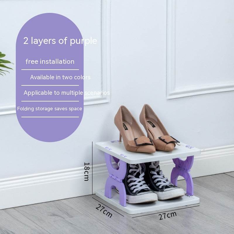 Household Simple Shoe Rack Folding Multi-layer Door - Mubimart