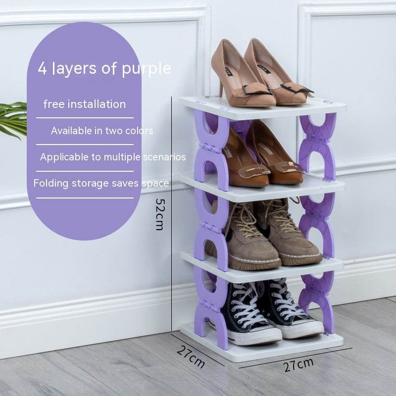 Household Simple Shoe Rack Folding Multi-layer Door - Mubimart