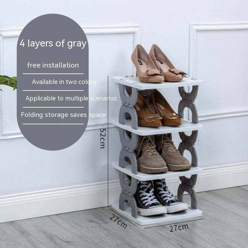 Household Simple Shoe Rack Folding Multi-layer Door - Mubimart
