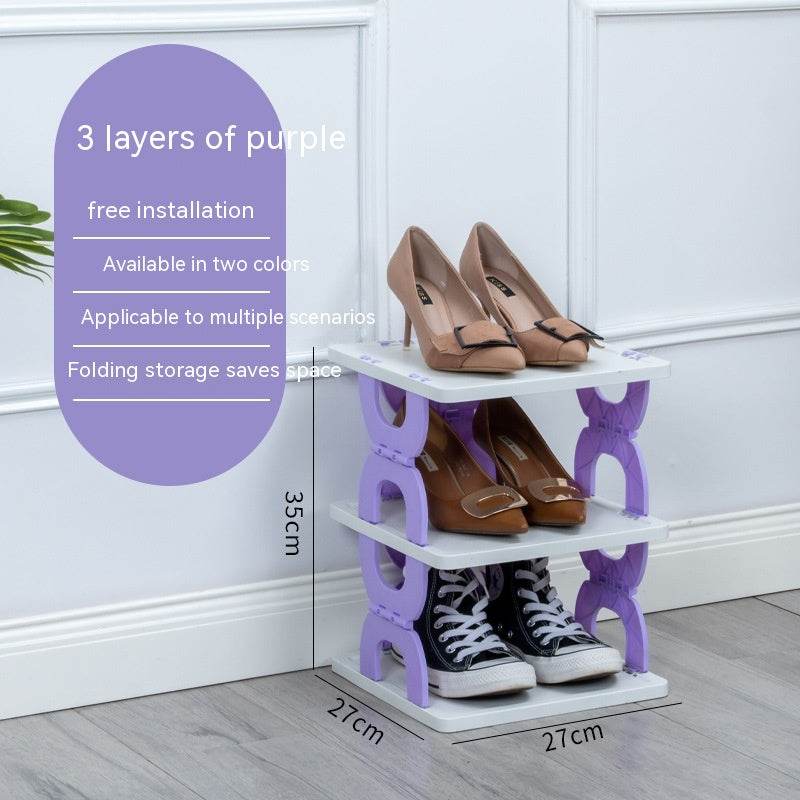 Household Simple Shoe Rack Folding Multi-layer Door - Mubimart