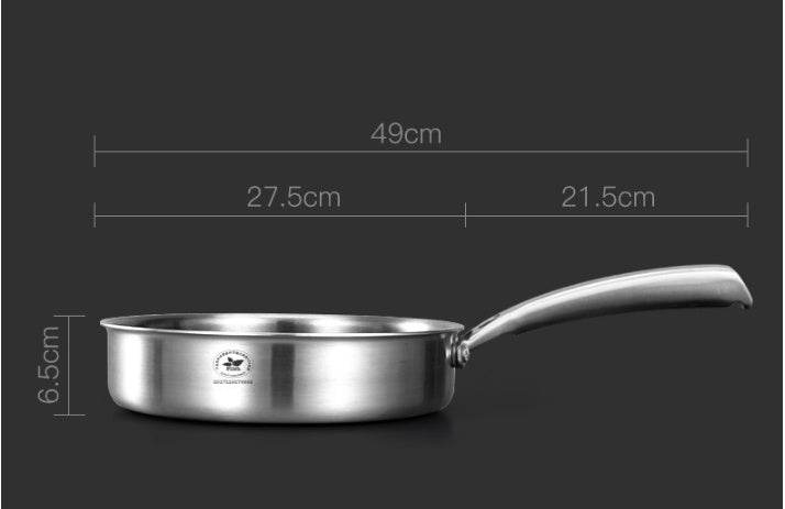 Household Smokeless 304L Stainless Steel Non-stick Frying Pan - Mubimart