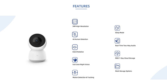 IMILAB A1 Camera 2K WiFi Camera Mi Home App Security Camera CCTV Vedio Surveillance Camera Baby Monitor Global Version - Mubimart