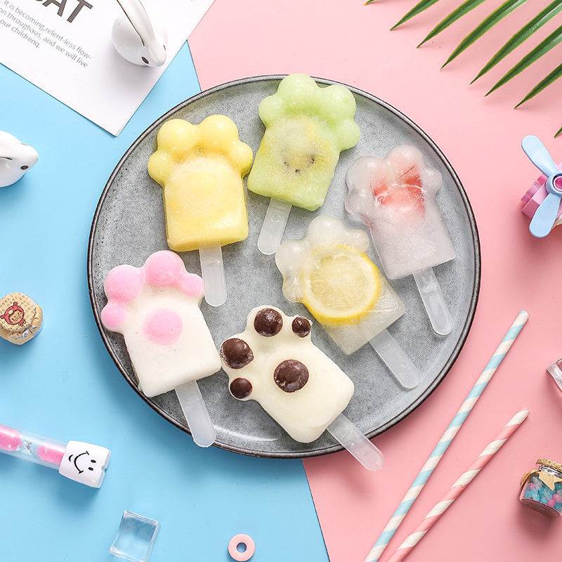 Ice Cream Mould Household Jelly Popsicle Popsicle Ice Cream Lattice Cute Cartoon Net Red Silica Gel Homemade Ice Cream Box - Mubimart