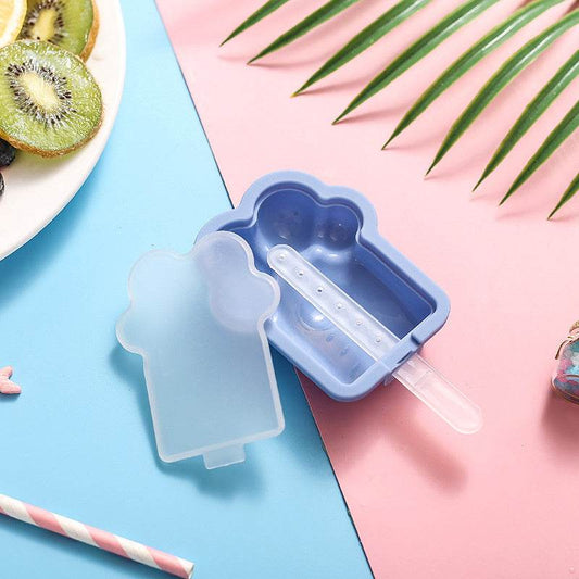 Ice Cream Mould Household Jelly Popsicle Popsicle Ice Cream Lattice Cute Cartoon Net Red Silica Gel Homemade Ice Cream Box - Mubimart