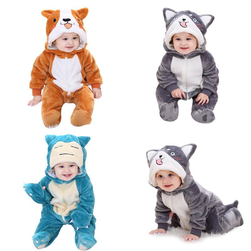Infant Male And Female Baby 0-3 Years Old Animal Single Layer Jumpsuit Romper - Mubimart