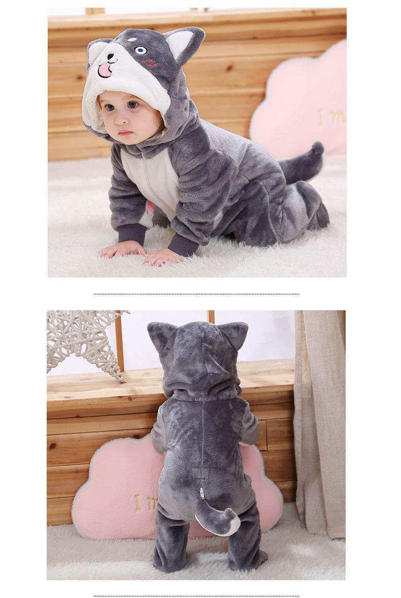 Infant Male And Female Baby 0-3 Years Old Animal Single Layer Jumpsuit Romper - Mubimart