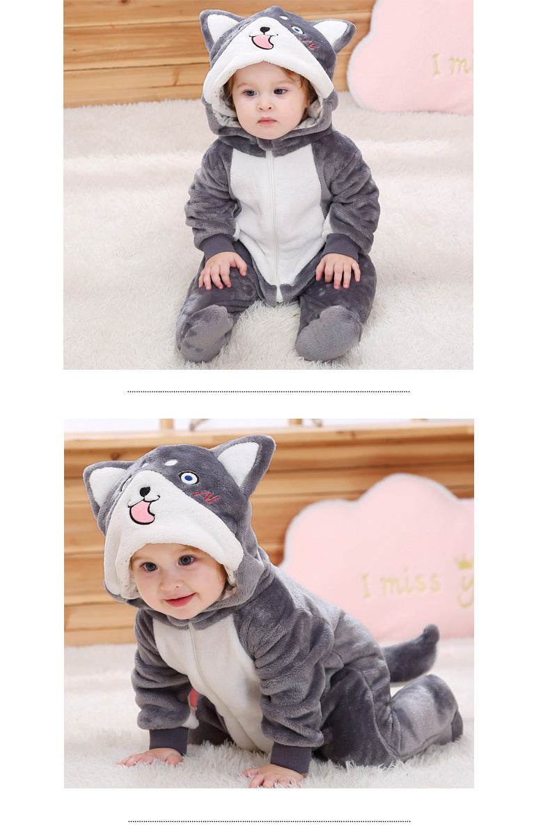 Infant Male And Female Baby 0-3 Years Old Animal Single Layer Jumpsuit Romper - Mubimart