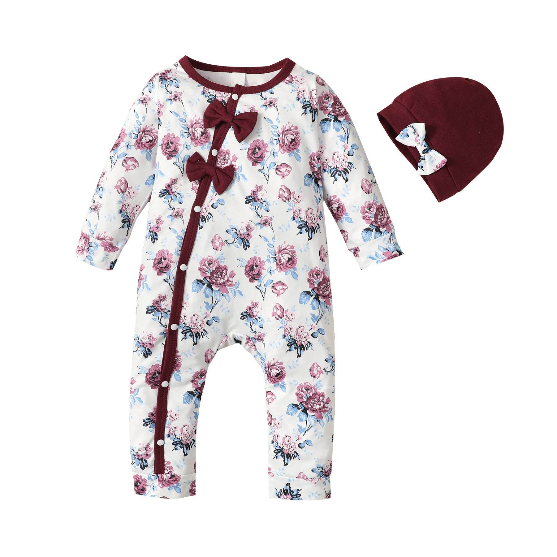 Infant Toddler One-piece Floral Baby Girl Jumpsuit - Mubimart