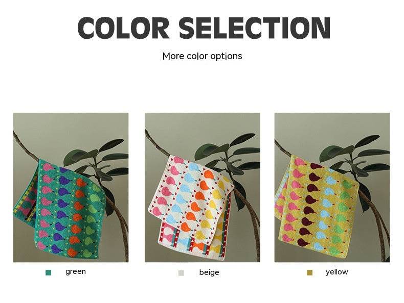 Ins Pear Pure Cotton Children's Square Towel Household Absorbent Class A Cotton - Mubimart