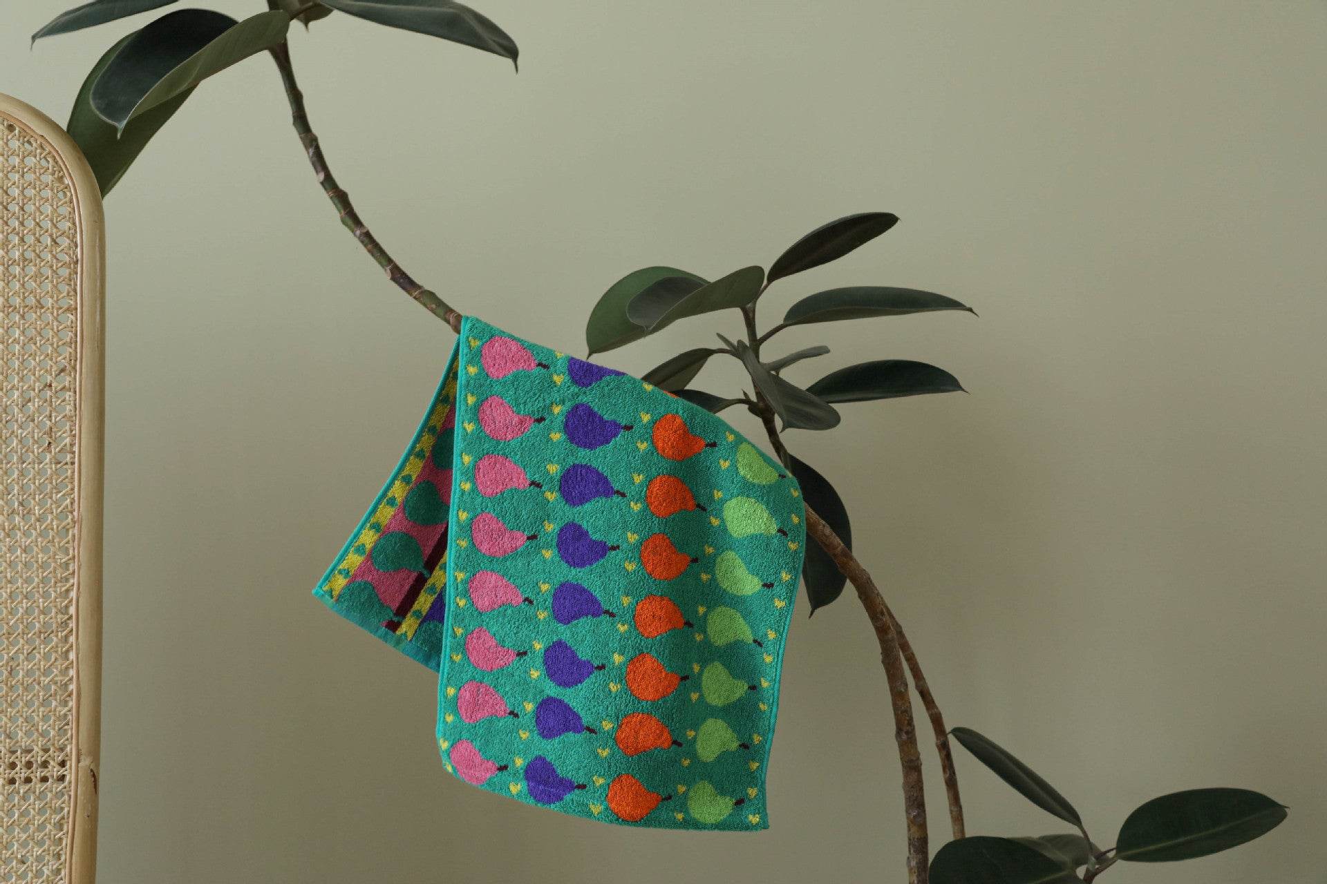 Ins Pear Pure Cotton Children's Square Towel Household Absorbent Class A Cotton - Mubimart