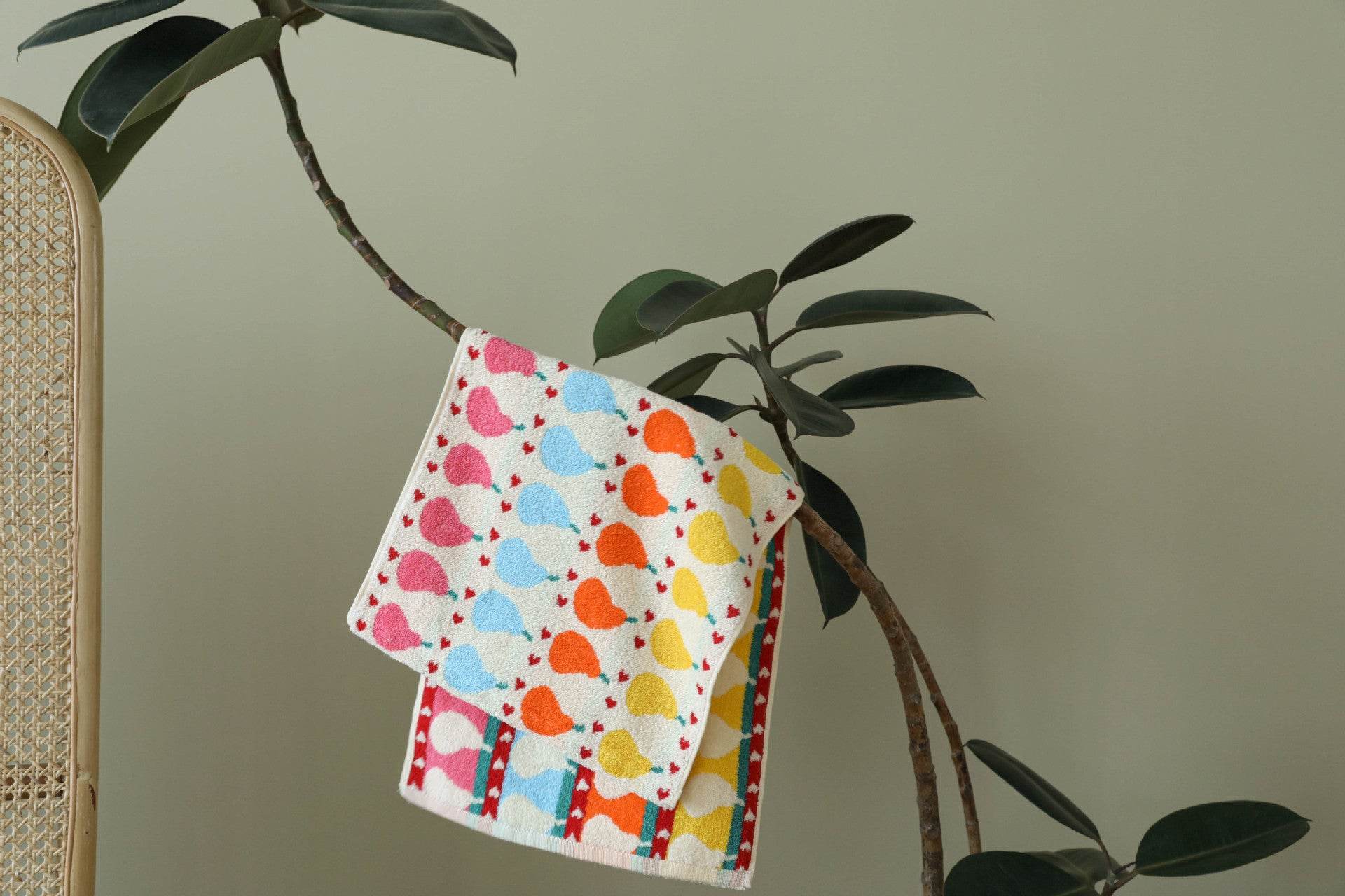 Ins Pear Pure Cotton Children's Square Towel Household Absorbent Class A Cotton - Mubimart