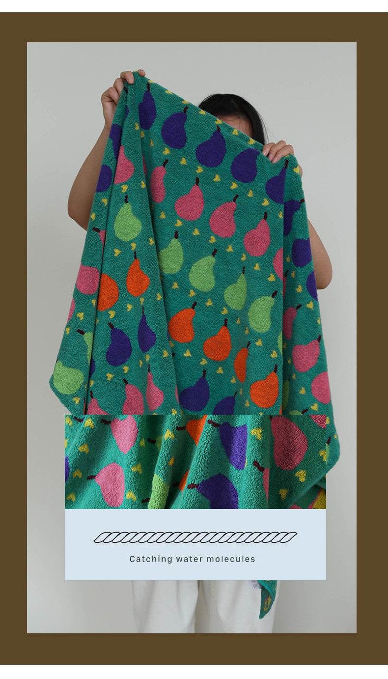 Ins Pear Pure Cotton Children's Square Towel Household Absorbent Class A Cotton - Mubimart