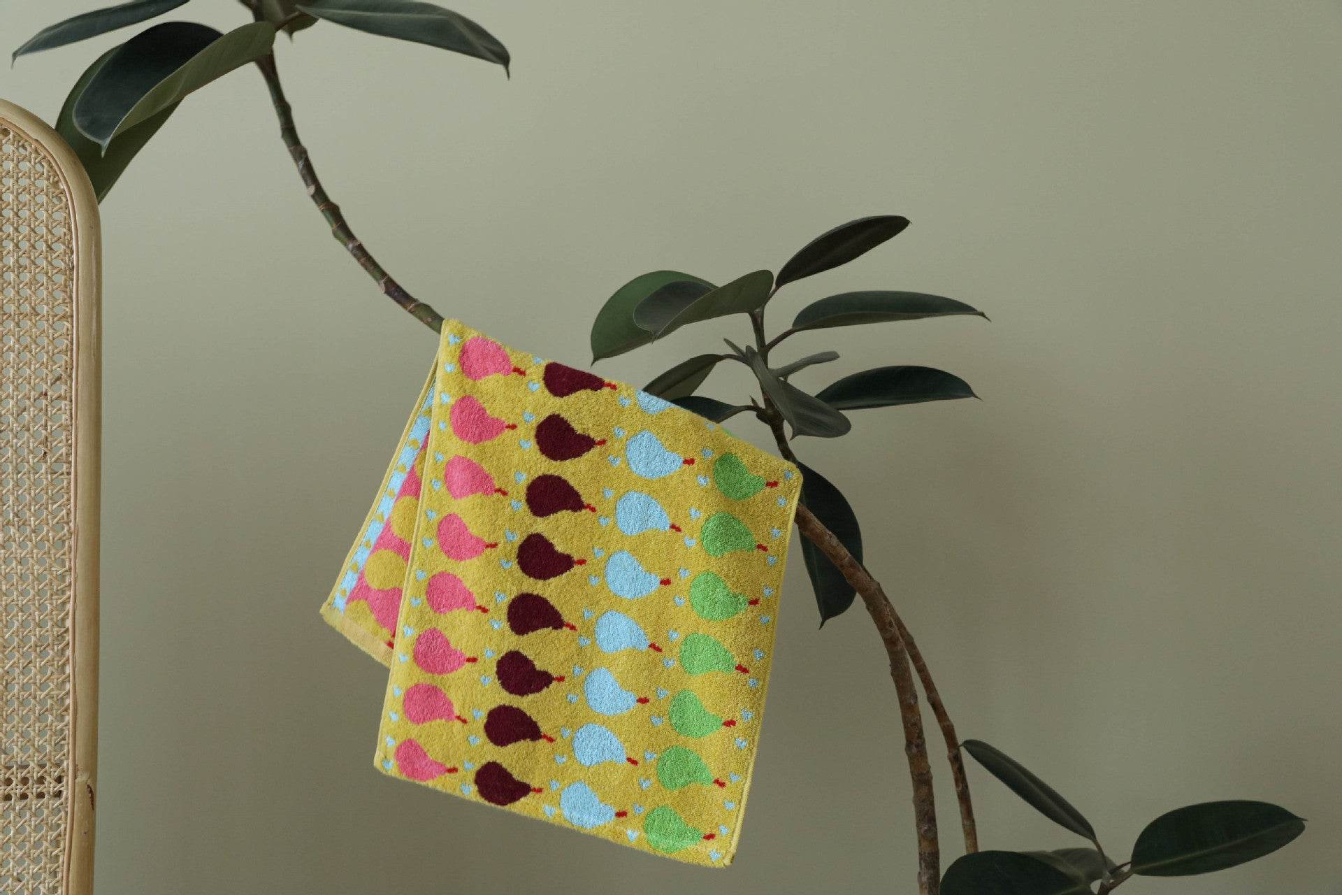 Ins Pear Pure Cotton Children's Square Towel Household Absorbent Class A Cotton - Mubimart