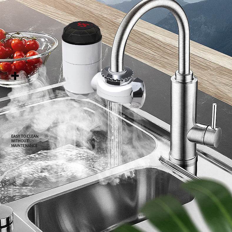 Instant Electric Heating Faucet Water Faucet Electric Hot Water Heater Faucet with LCD Temperature Display Bathroom Kitchen - Mubimart