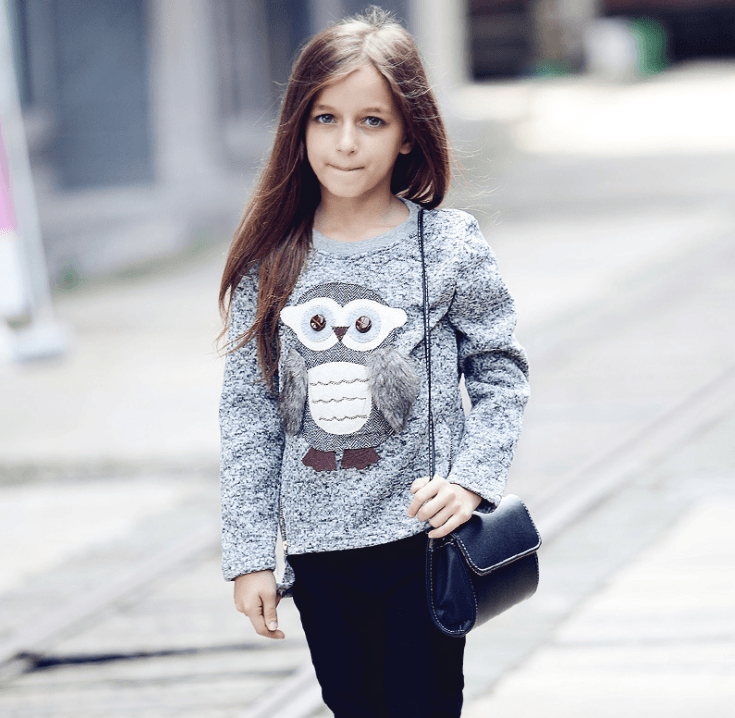Jacket Coat for Girls Boy Sweatshirts Sweater for Girls Children's Girl Coats Cartoon Owl Clothes for Autumn Winter Fleece Lined - Mubimart