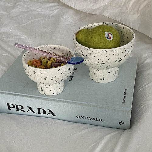 Japanese Ink Splash Ice Cream Cup Cold Drink Porridge Ceramic Bowl - Mubimart