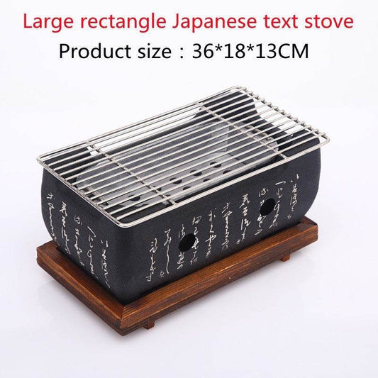 Japanese Mini Grill Household Smokeless Grill Indoor Charcoal Grill Wild Barbecue Tool Full Set - Mubimart