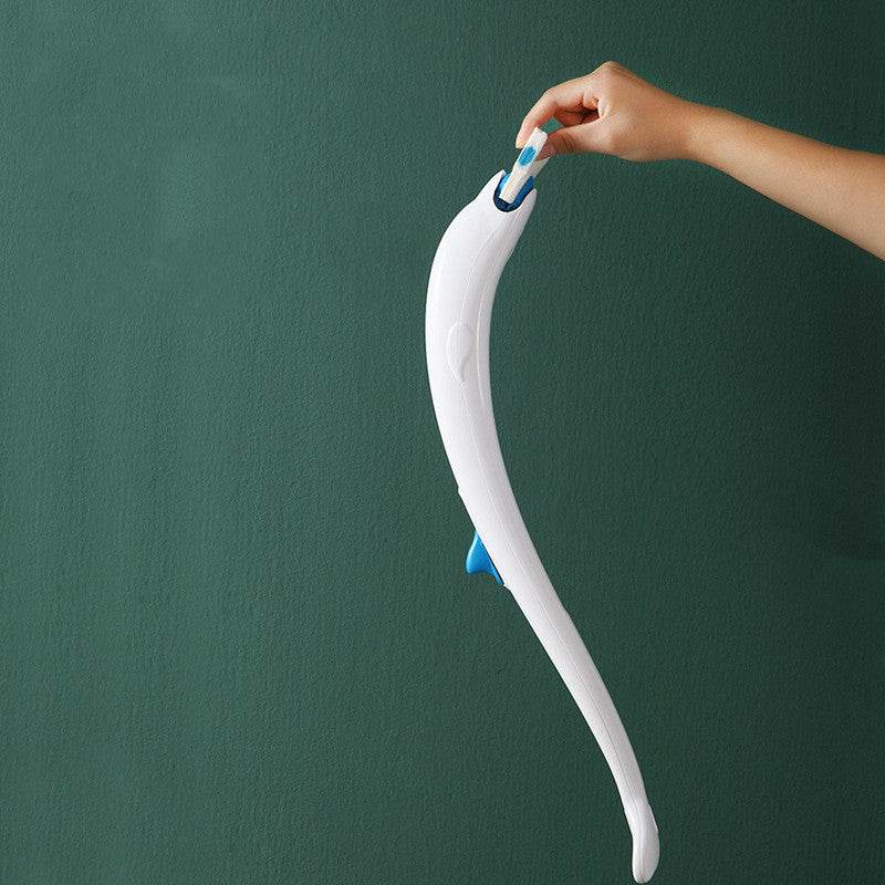 Japanese Style Dolphin Toilet Brush Comes With Cleaner - Mubimart