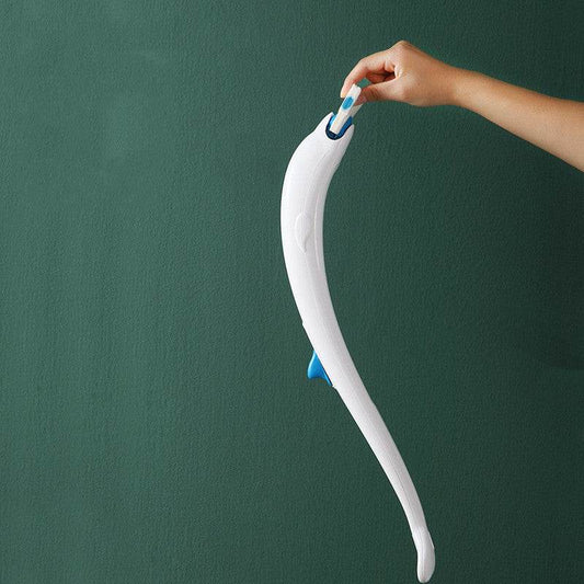 Japanese Style Dolphin Toilet Brush Comes With Cleaner - Mubimart
