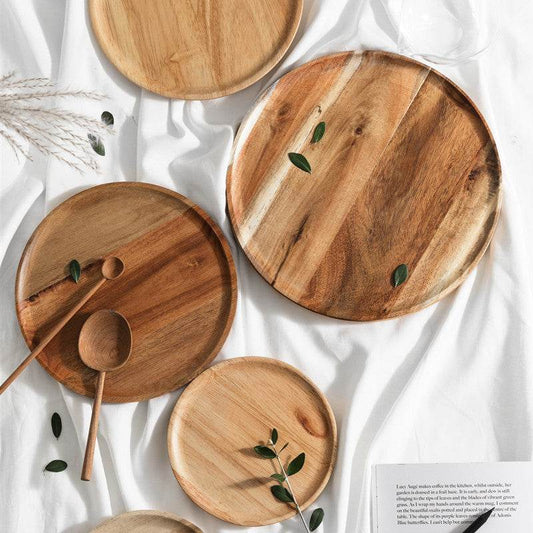 Japanese style wooden tray household tray - Mubimart