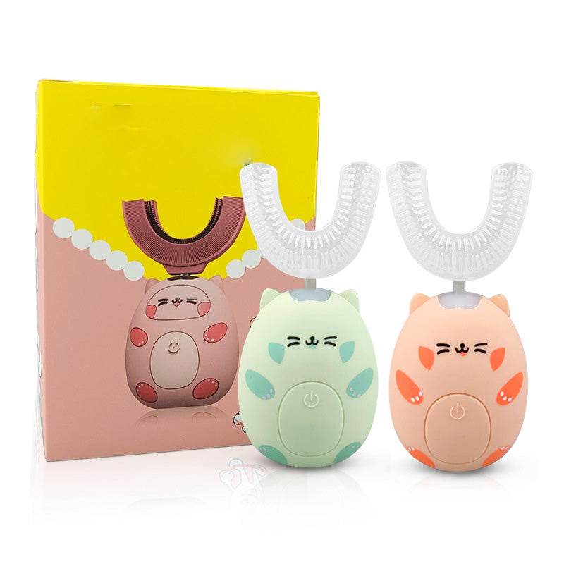 Kid Sonic Rechargeable Electric Toothbrush Automatic 360 Degrees Toothbrush Ultrasonic Soft Silicone Electric Children Toothbrush - Mubimart