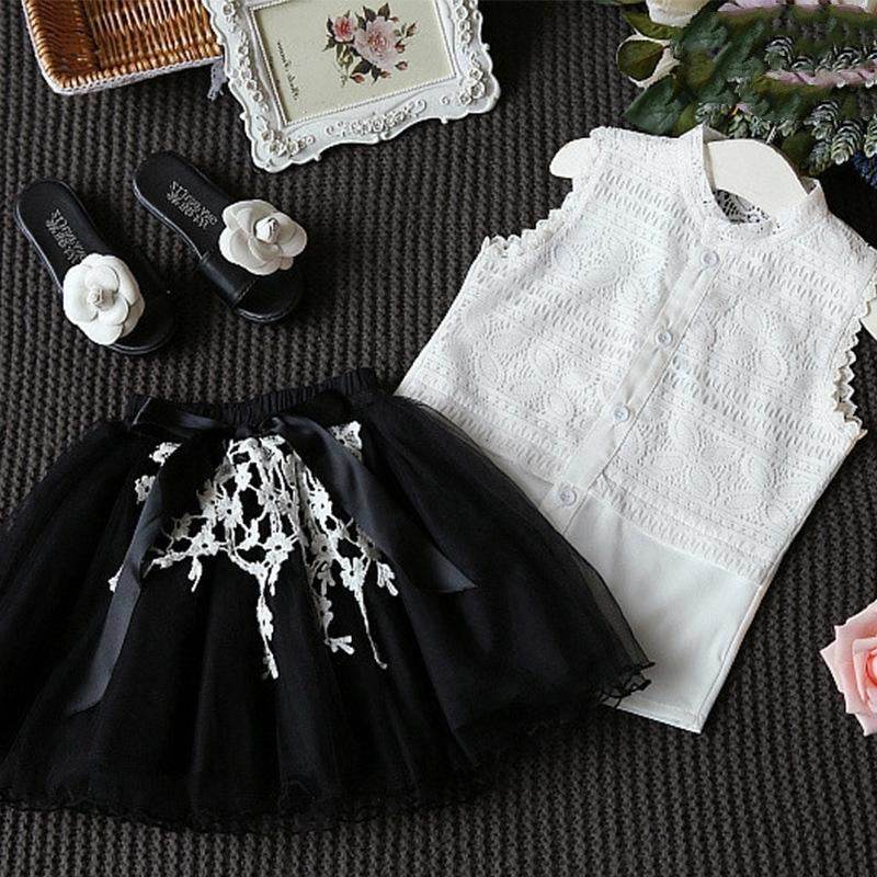Kids Baby Girls Clothing Sets Summer T-Shirts skirt Clothes - Mubimart
