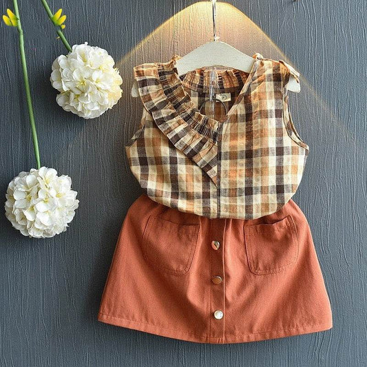 Kids Baby Girls Clothing Sets Summer T-Shirts skirt Clothes - Mubimart