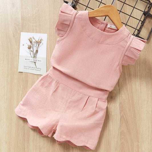 Kids Girls Clothes For Baby Girl Kids T-Shirt Shorts Suit - Mubimart