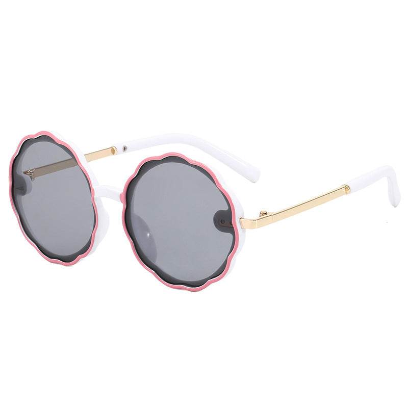 Kids Wave Frame Vintage Round Frame Sunglasses - Mubimart