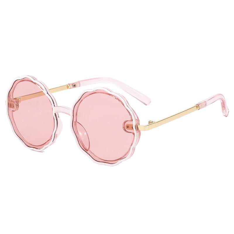 Kids Wave Frame Vintage Round Frame Sunglasses - Mubimart