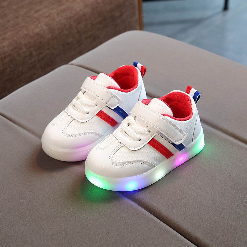 Kimmy White LED Sneakers Shoes - Mubimart