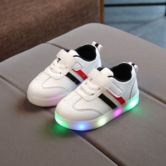 Kimmy White LED Sneakers Shoes - Mubimart