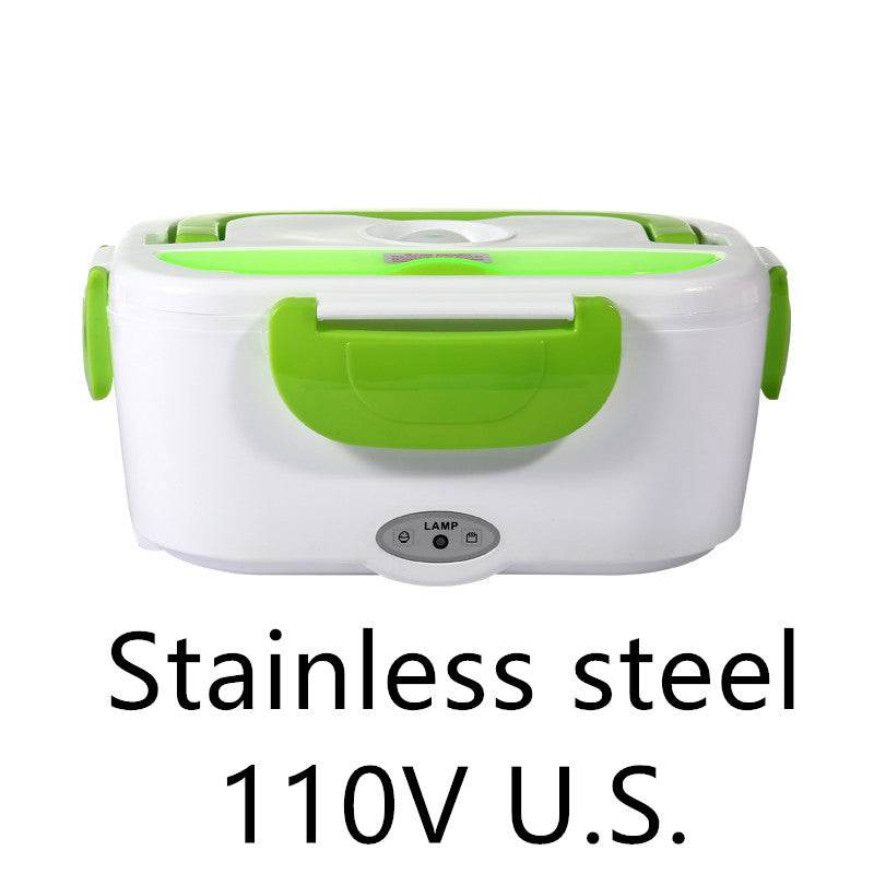 Kitchen Electric Heated Lunch Box Stainless Steel School Car Picnic Food Heating Heater Food Warmer Container - Mubimart