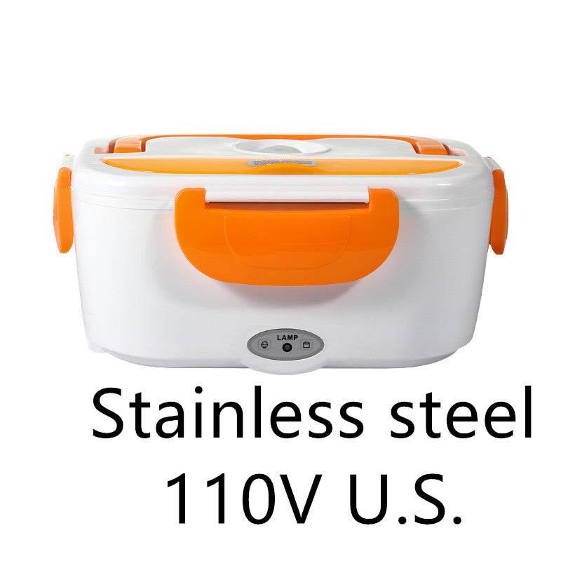 Kitchen Electric Heated Lunch Box Stainless Steel School Car Picnic Food Heating Heater Food Warmer Container - Mubimart