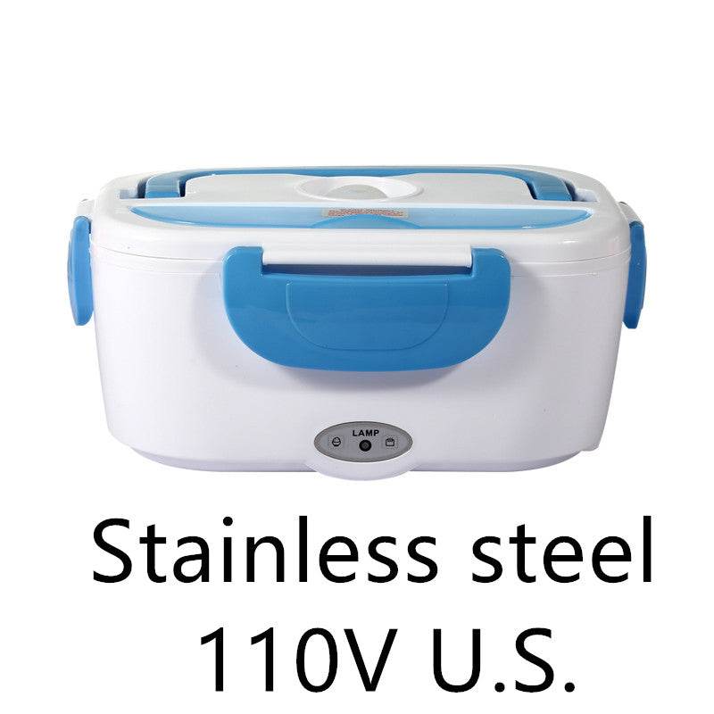 Kitchen Electric Heated Lunch Box Stainless Steel School Car Picnic Food Heating Heater Food Warmer Container - Mubimart