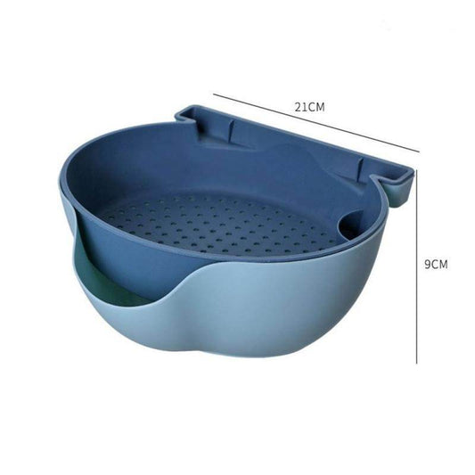 Kitchen Organizer Drain Basket Double Layer Plastic - Mubimart