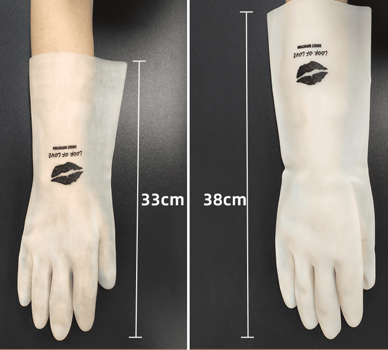 Kitchen dishwashing washing female cleaning housework Ding Qing washing clothes rubber rubber brush bowl gloves winter waterproof and durable - Mubimart