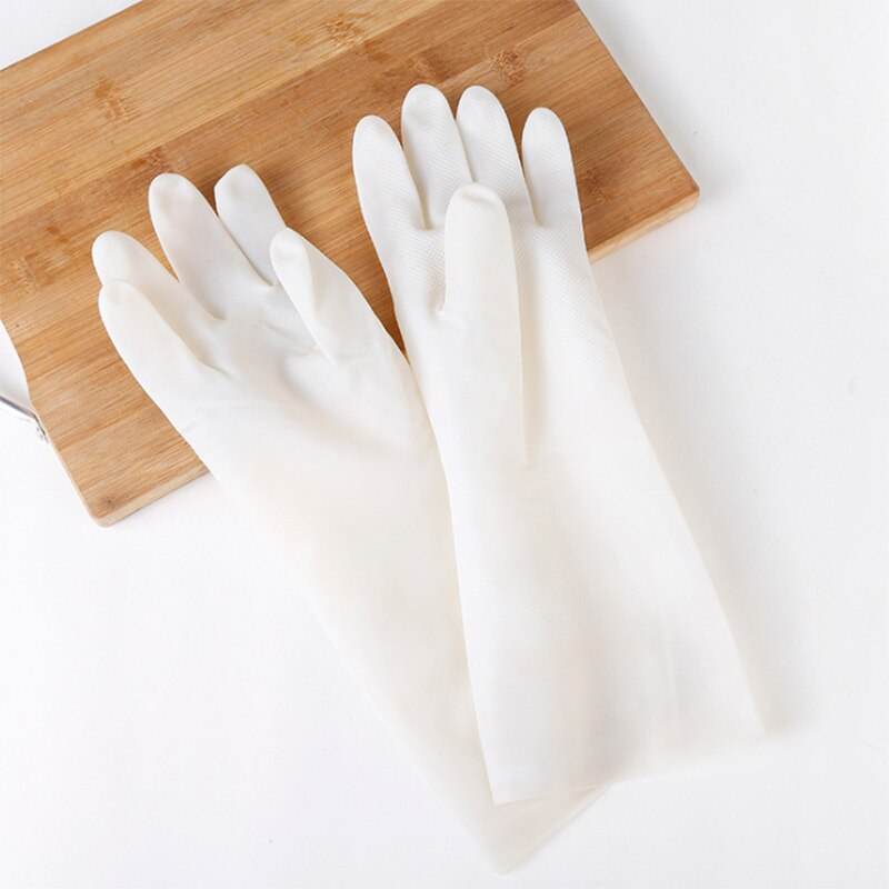 Kitchen dishwashing washing female cleaning housework Ding Qing washing clothes rubber rubber brush bowl gloves winter waterproof and durable - Mubimart