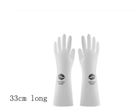 Kitchen dishwashing washing female cleaning housework Ding Qing washing clothes rubber rubber brush bowl gloves winter waterproof and durable - Mubimart